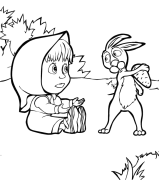 Masha en Michka Online Coloring